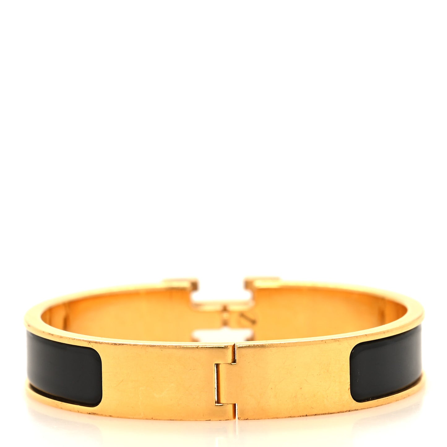 Enamel Narrow Clic Clac H Bracelet PM Black
