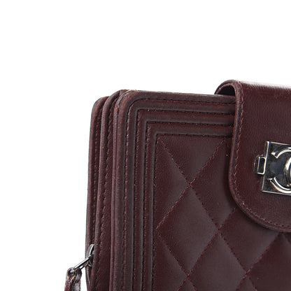Chanel Lambskin Quilted Boy Zipped Pocket Wallet Burgundy 13 of 18