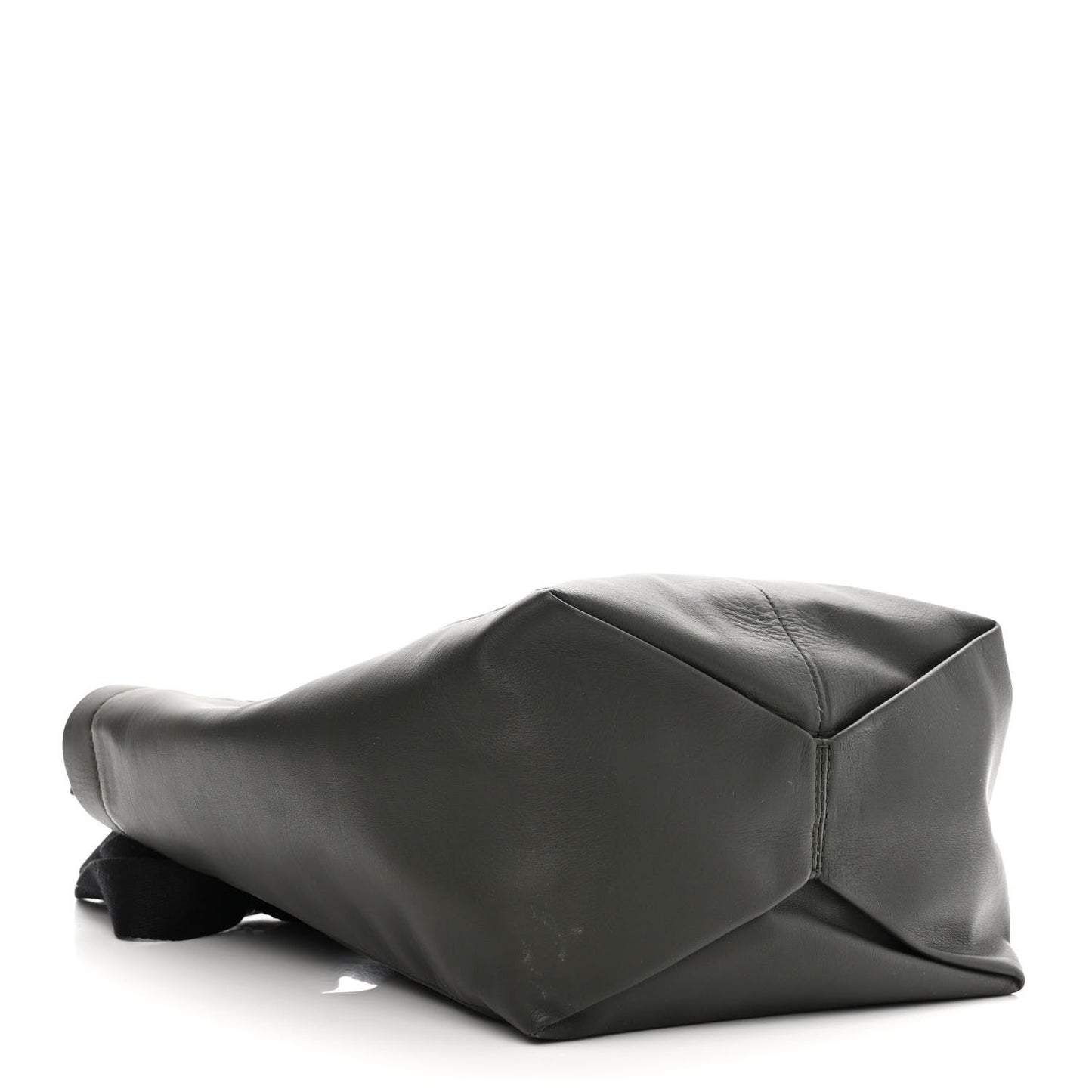 Smooth Calfskin Nylon Drawstring Bucket Bag Green