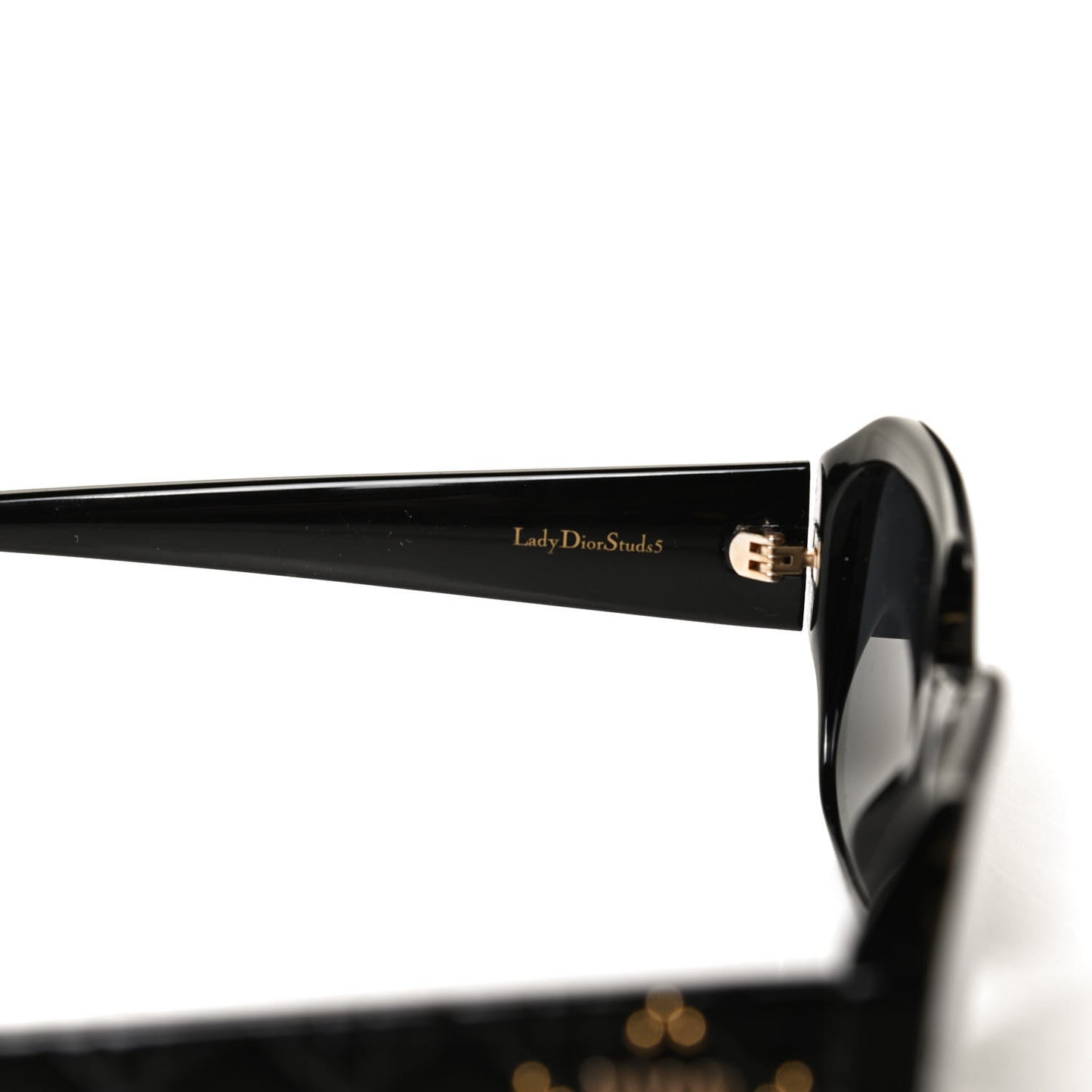 Acetate Cannage Lady Dior Studs 5 Sunglasses Black