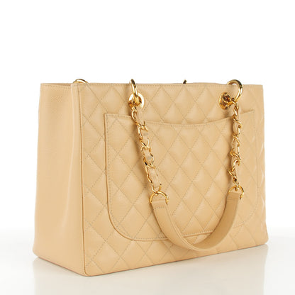 Chanel Caviar Quilted Grand Shopping Tote GST Beige Clair 3 of 7