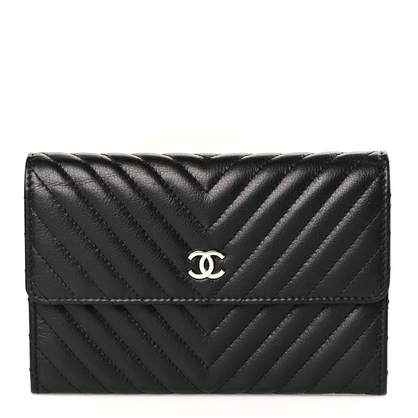 Cafskin Chevron Quilted Flap Wallet Black