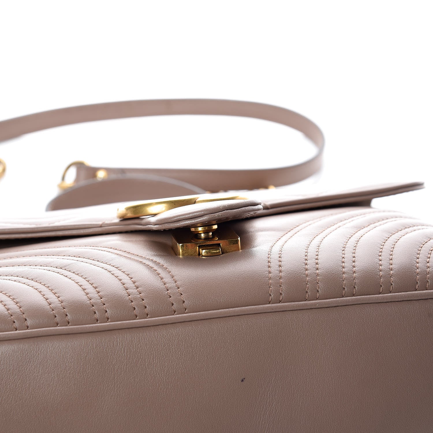 Gucci Calfskin Matelasse Small GG Marmont Top Handle Shoulder Bag Porcelain Rose 15 of 20