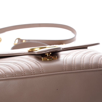 Gucci Calfskin Matelasse Small GG Marmont Top Handle Shoulder Bag Porcelain Rose 15 of 20