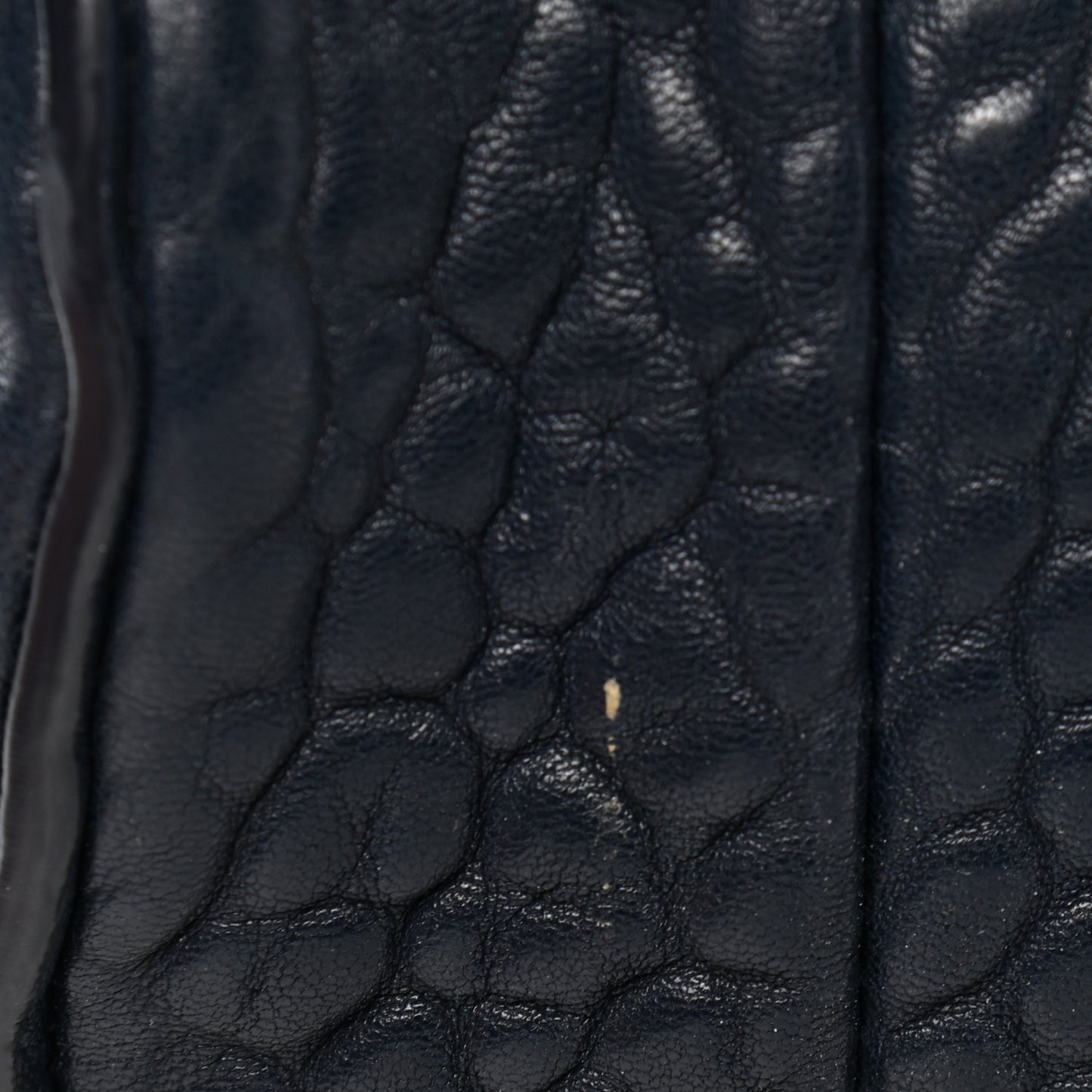 Pebbled Lambskin Rockie Navy Silver Hardware