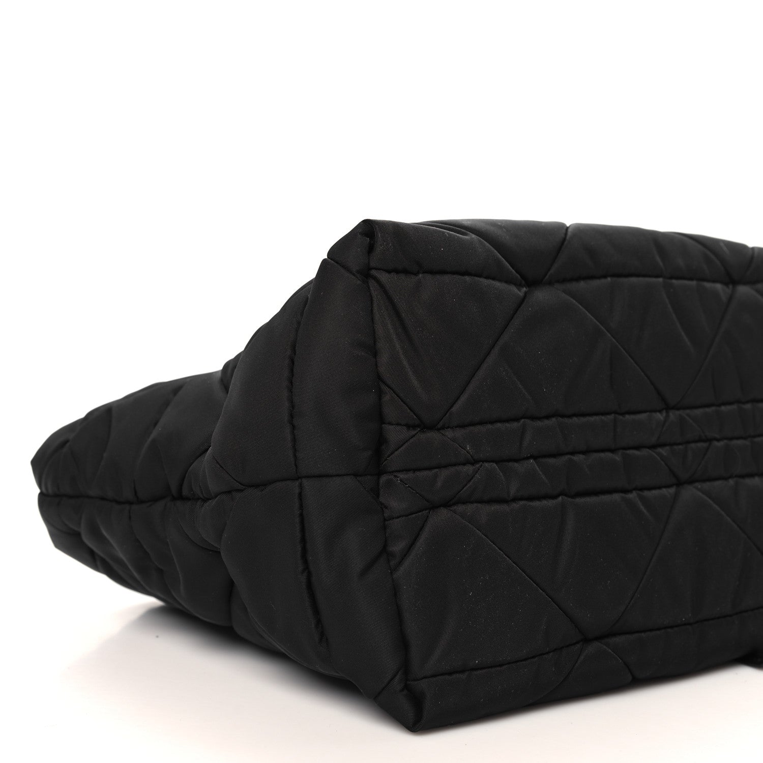 Prada Re-Nylon Nappa Triangle Quilted Padded Small Double Handled Zip Tote Black 8 of 9