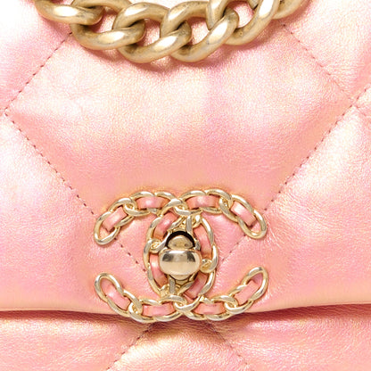 Chanel Iridescent Calfskin Quilted Medium Chanel 19 Flap Pink 7 of 9