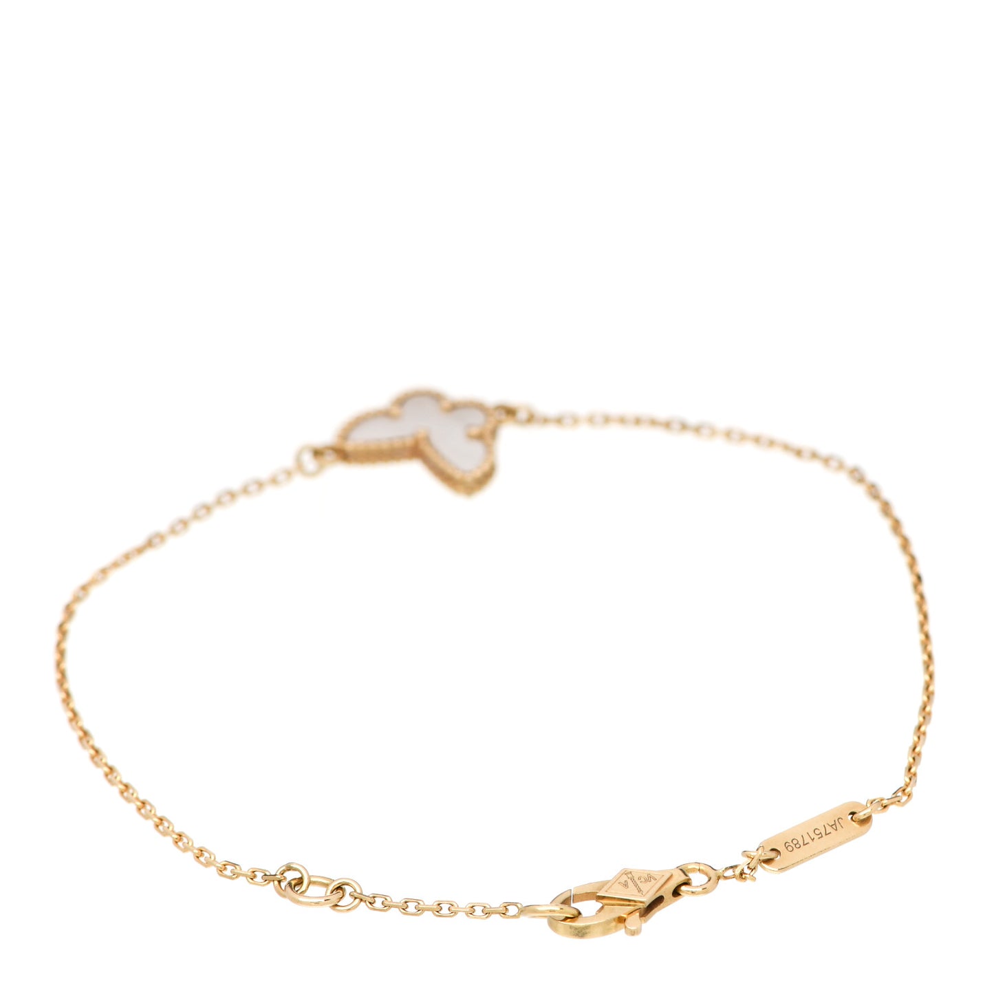 18K Yellow Gold Mother of Pearl Sweet Alhambra Butterfly Bracelet