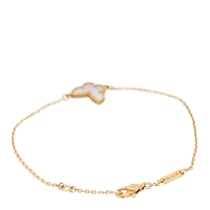 Van Cleef & Arpels 18K Yellow Gold Mother of Pearl Sweet Alhambra Butterfly Bracelet 2 of 5