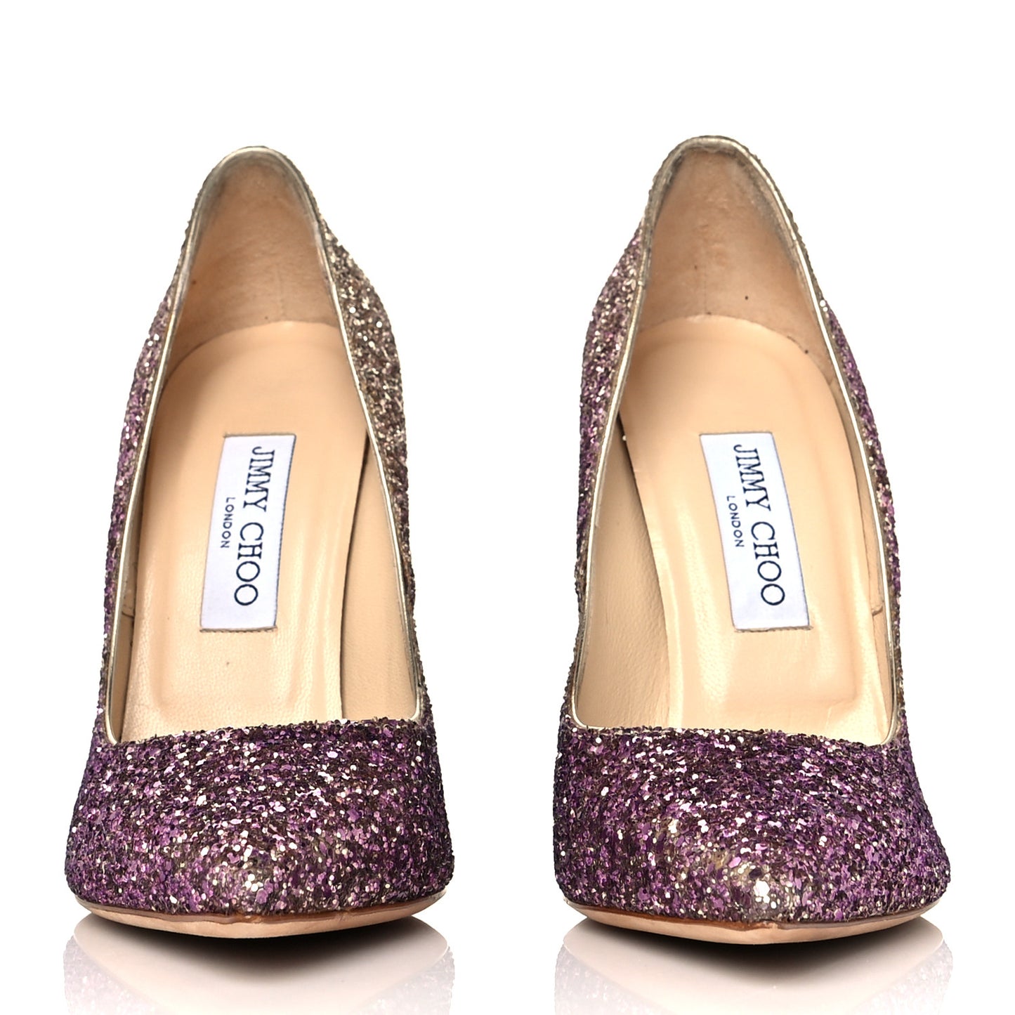 Coarse Glitter Degrade Pointy Toe Romy 100 Pumps 39 Pink Violet Champagne