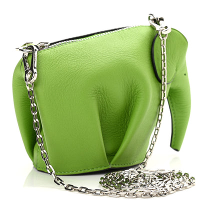 Loewe Calfskin Elephant Pouch Apple Green 3 of 10