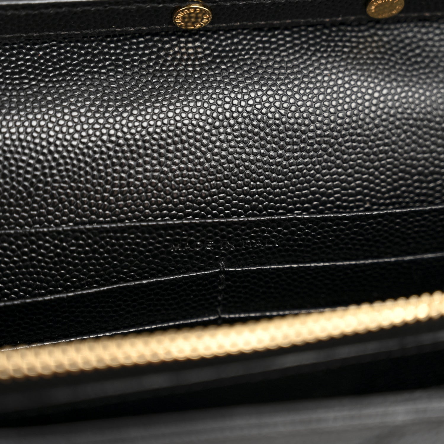 Saint Laurent Grain De Poudre Matelasse Chevron Monogram Chain Wallet Black 7 of 14