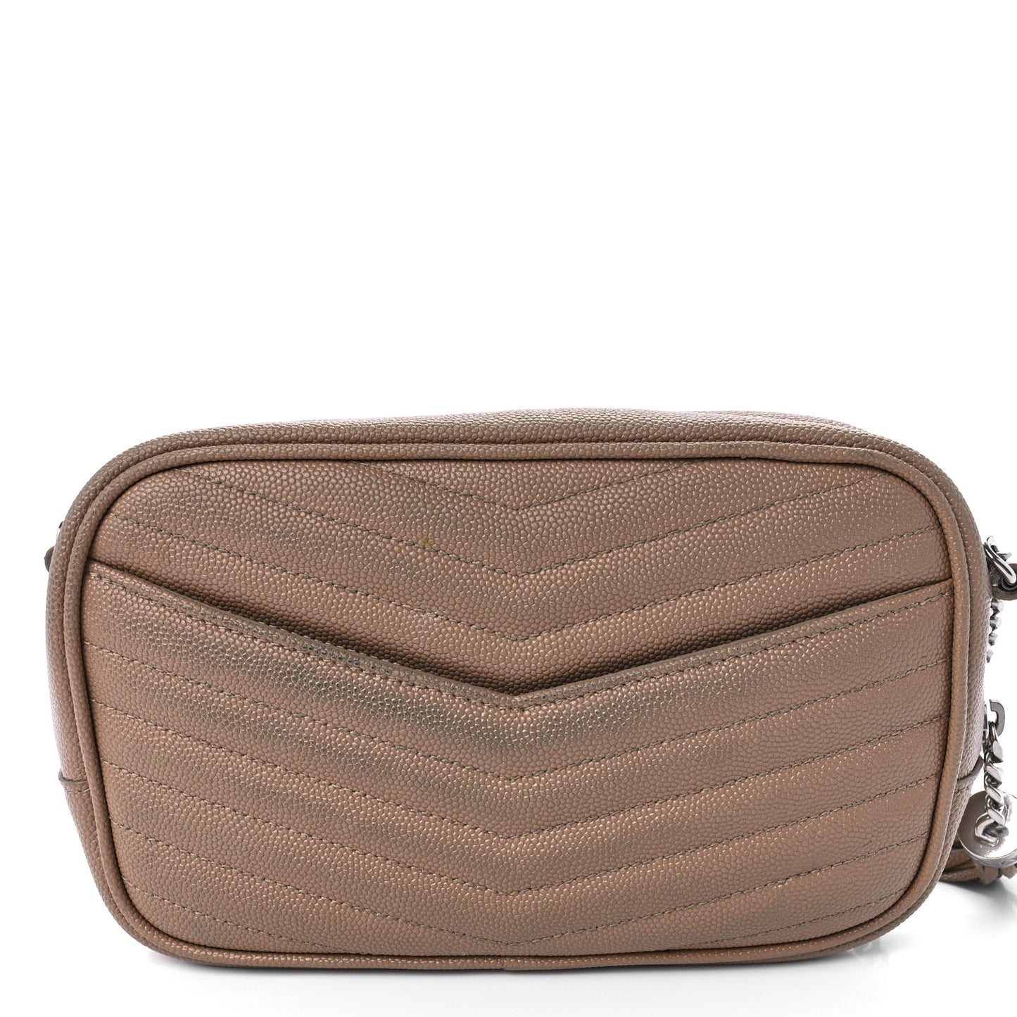 Grain De Poudre Matelasse Monogram Mini Lou Camera Bag Dark Beige