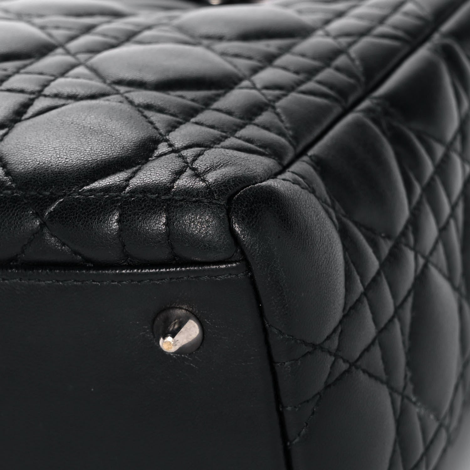 Christian Dior Lambskin Cannage Medium Lady Dior Black 9 of 18