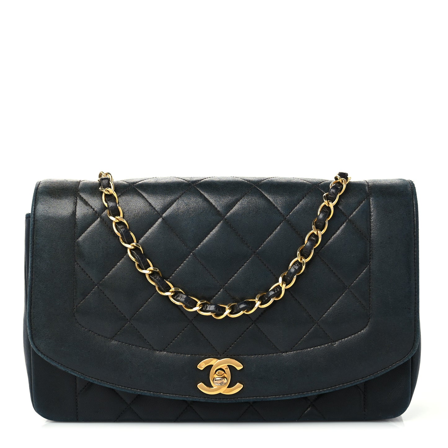 Lambskin Quilted Medium Single Flap Black