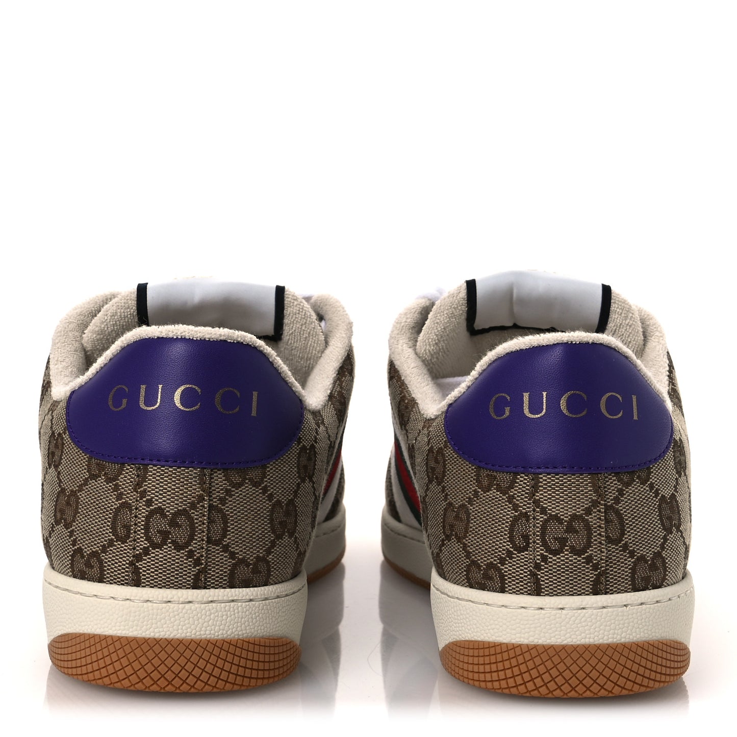 Calfskin Lame GG Monogram Web Mens Screener Sneakers 10