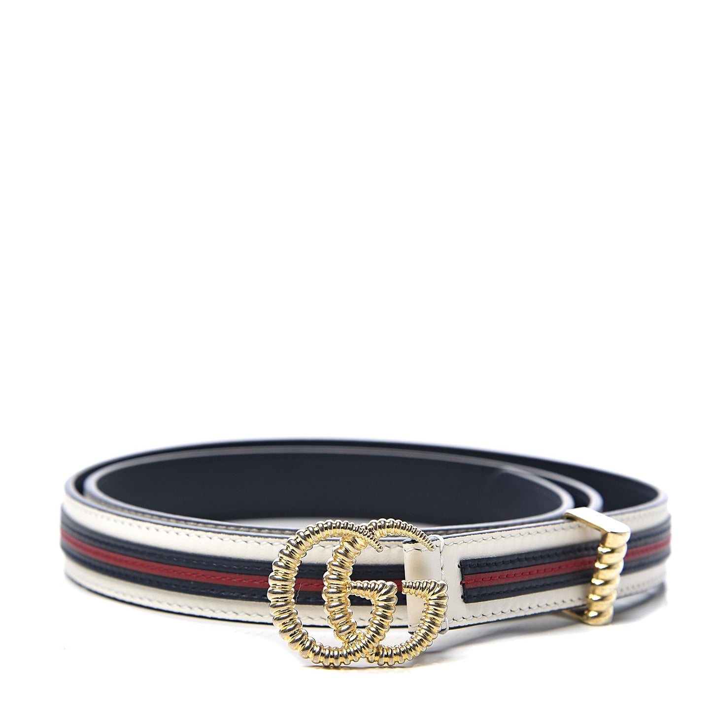 Calfskin Torchon Double G 20mm Belt 90 36 Off White Blue Red
