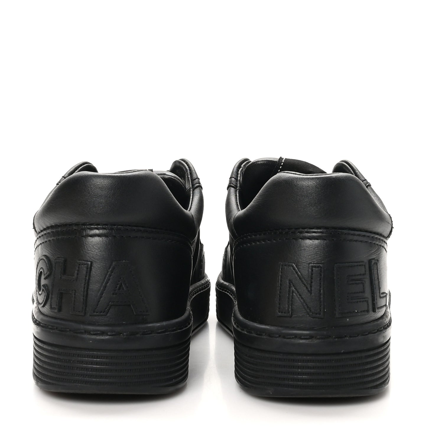 Calfskin CC Womens Sneakers 37.5 Black