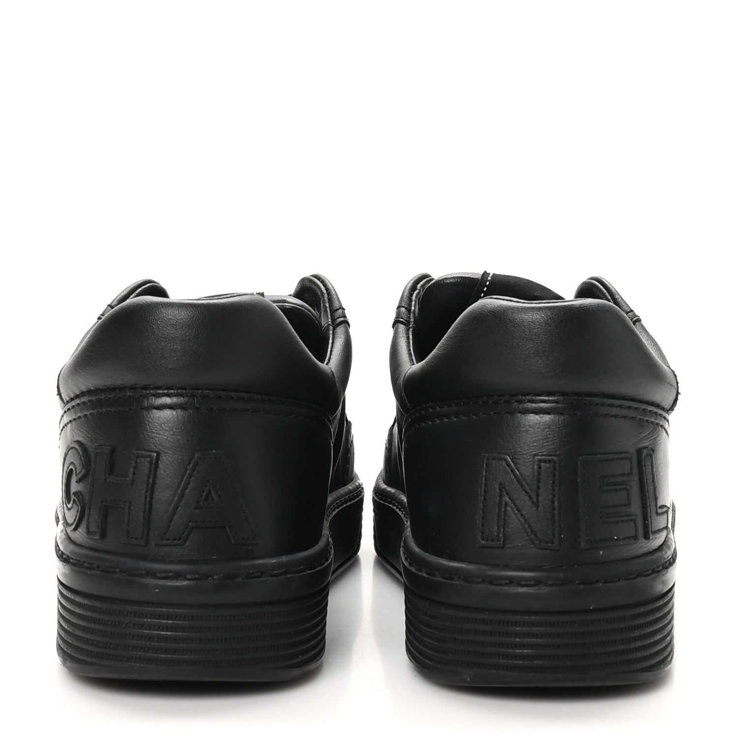 Chanel Calfskin CC Womens Sneakers 37.5 Black 6 of 10