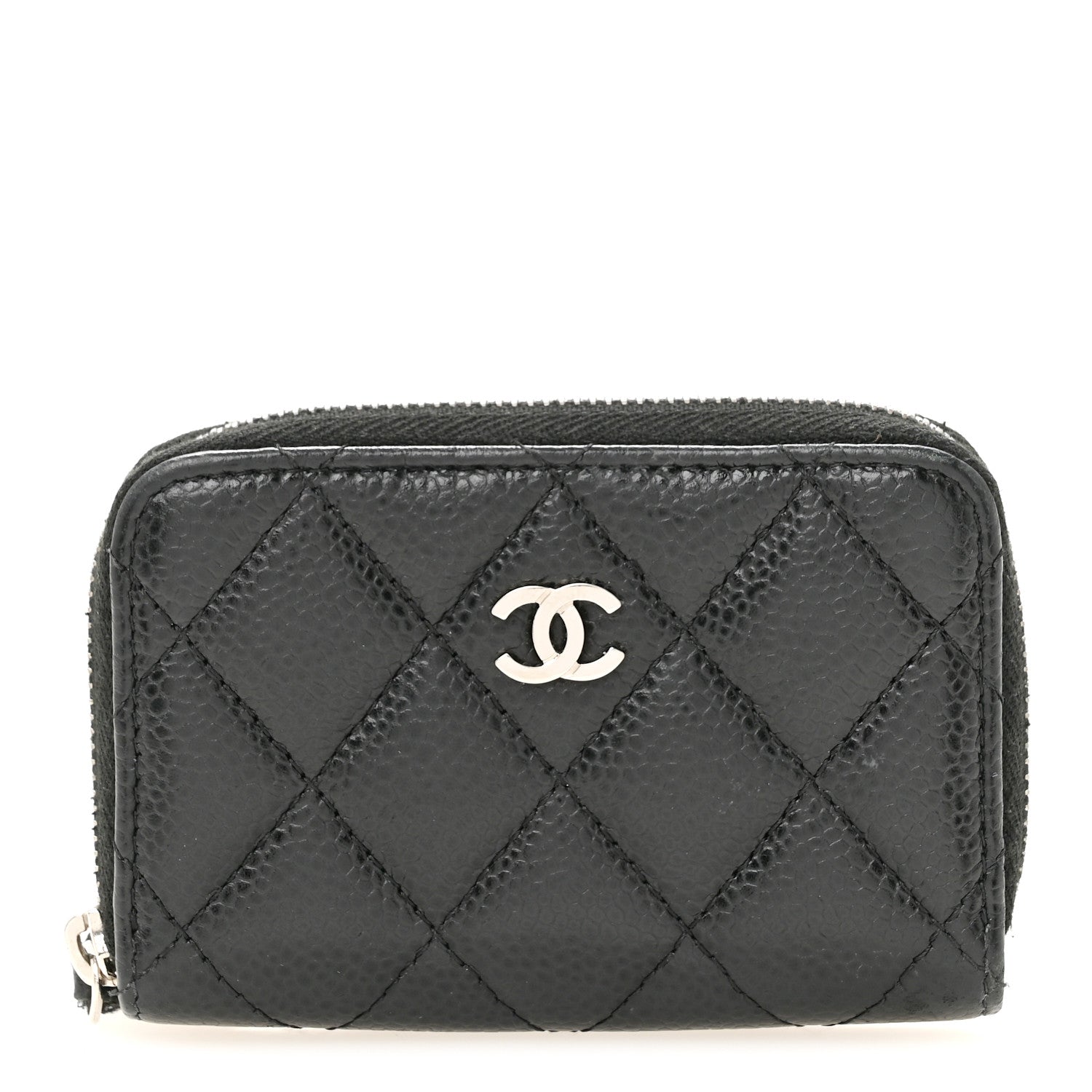 Chanel Caviar Quilted Zip Coin Purse Black 1 of 10