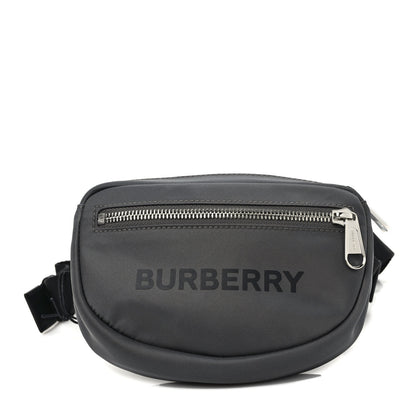 Burberry Econyl Logo Print Small Cannon Bum Bag Charcoal Grey 1 of 9