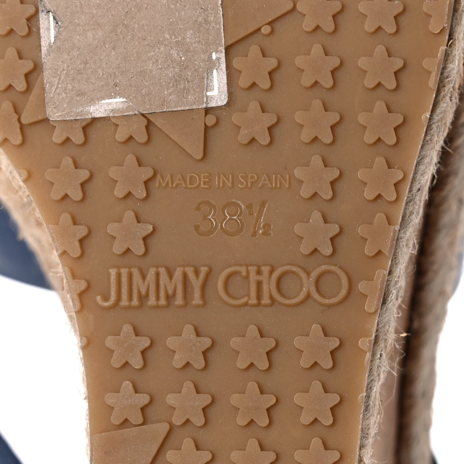 Jimmy Choo Calfskin Prima Cork Wedge Sandals 38.5 Blue 7 of 10