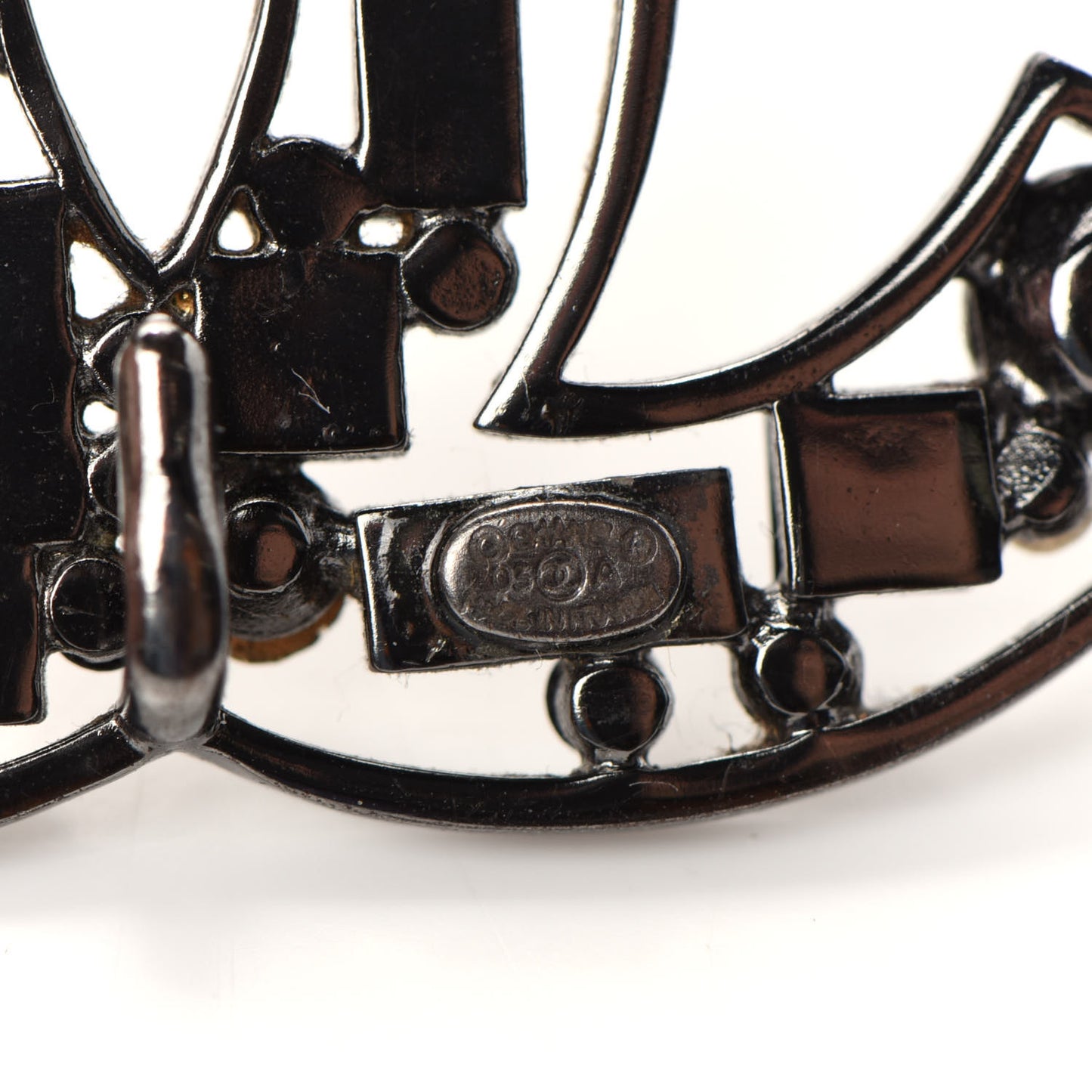 Ruthenium Pearl Crystal CC Brooch