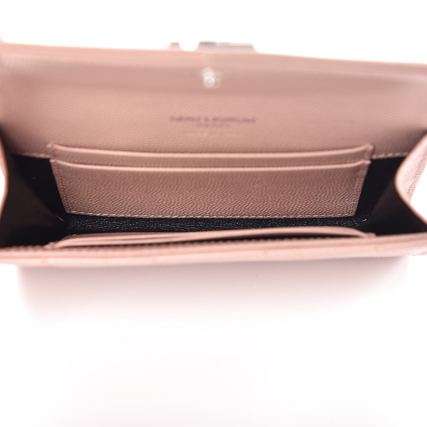 Grain De Poudre Matelasse Chevron Small Monogram Envelope Wallet Pale Blush