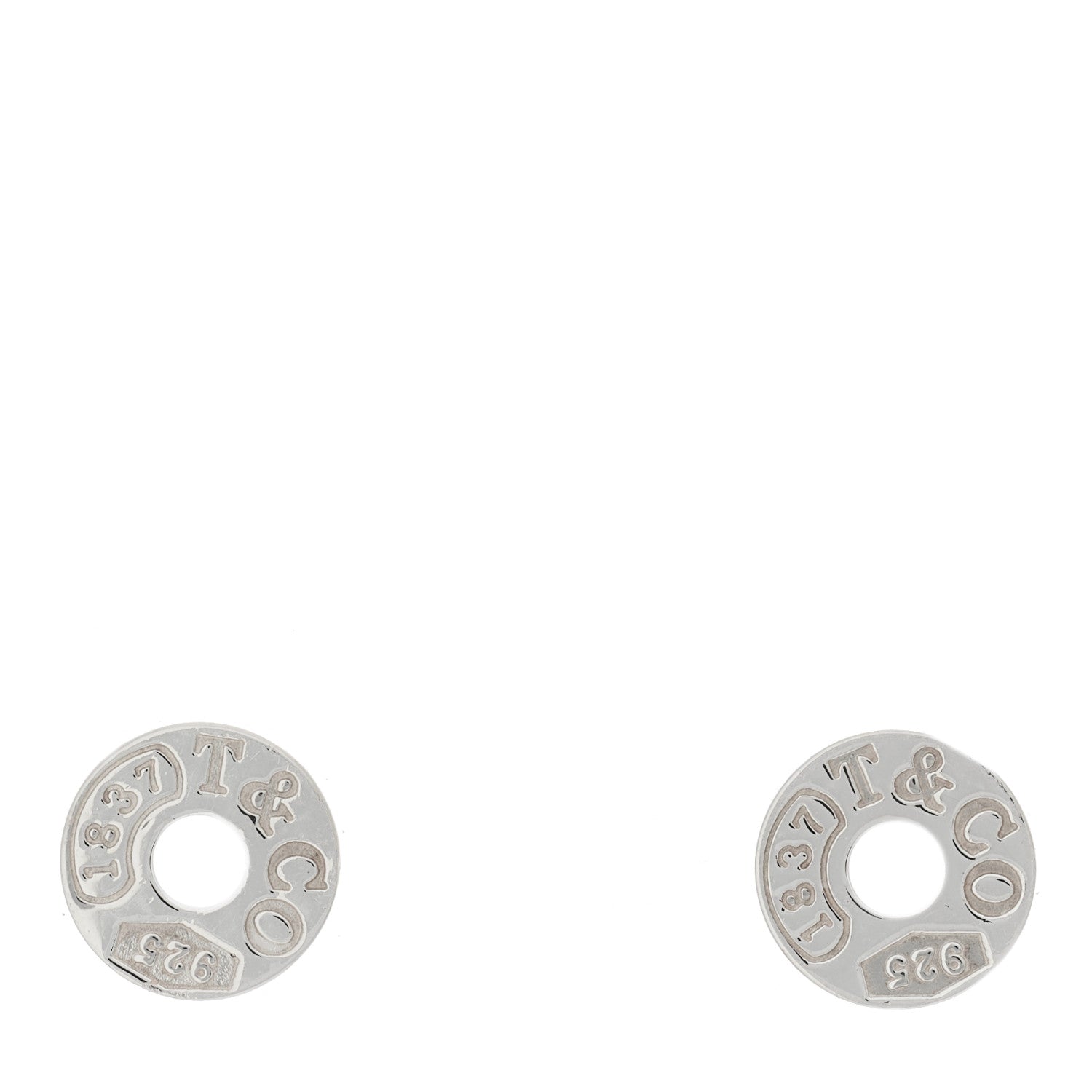 Tiffany Sterling Silver 1837 Circle Earrings 1 of 4