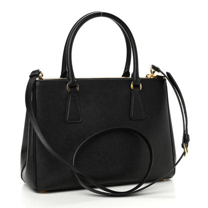 Prada Saffiano Small Galleria Double Zip Tote Black 2 of 10