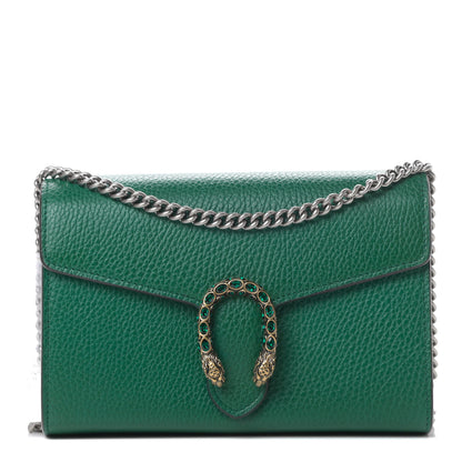 Gucci Calfskin Mini Dionysus Chain Wallet Emerald 1 of 10