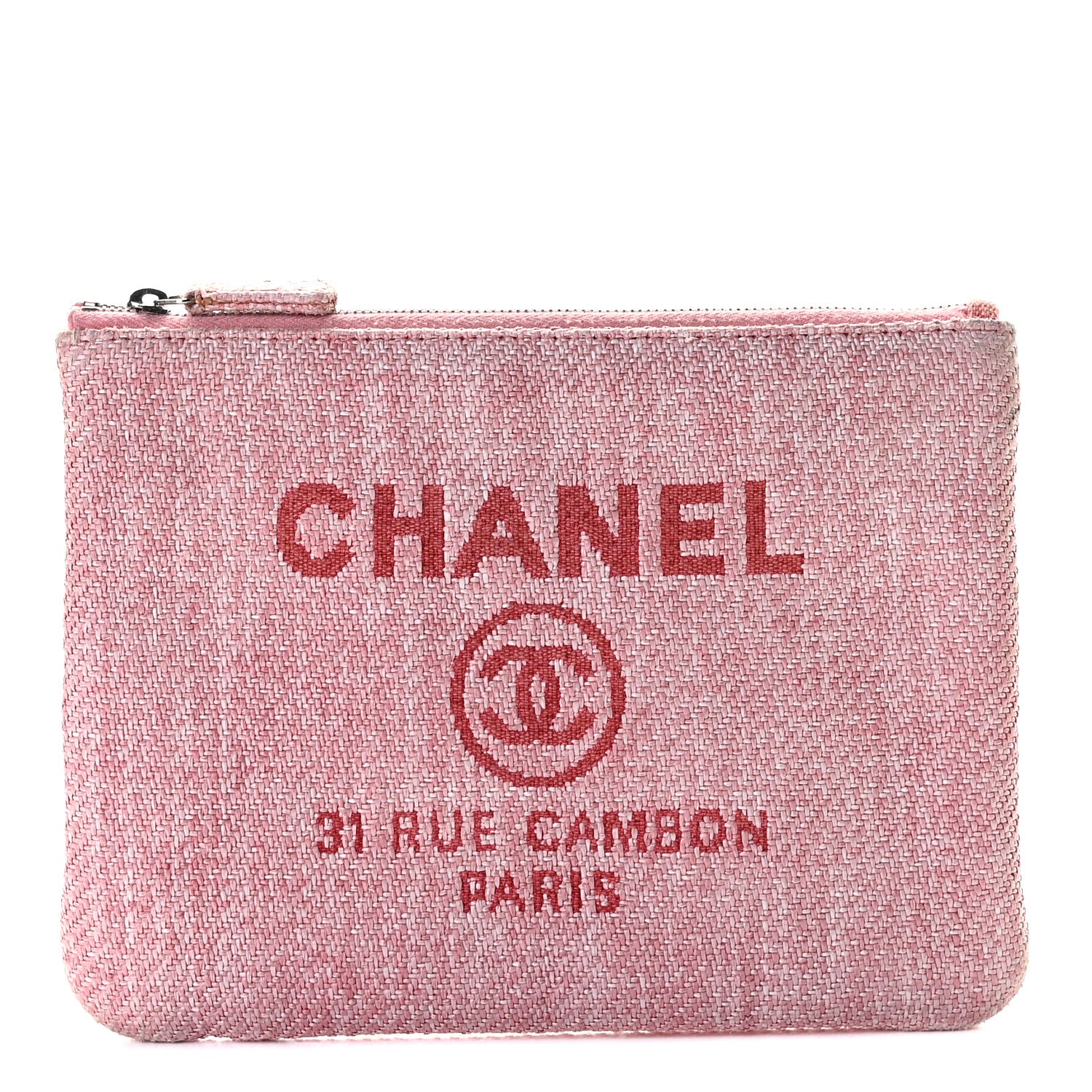 Chanel Canvas Small Deauville Pouch Pink 1 of 9