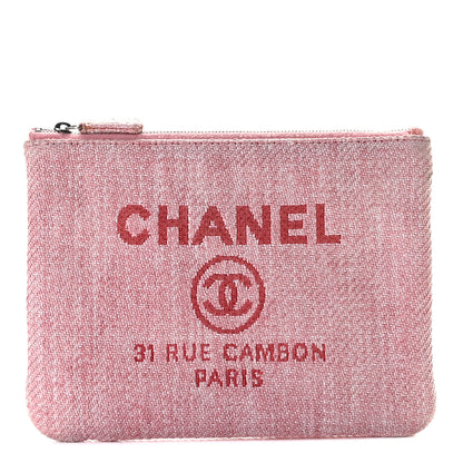 Chanel Canvas Small Deauville Pouch Pink 1 of 9