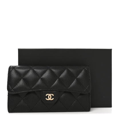 Chanel Caviar Quilted Medium Gusset Flap Wallet Black 8 of 8