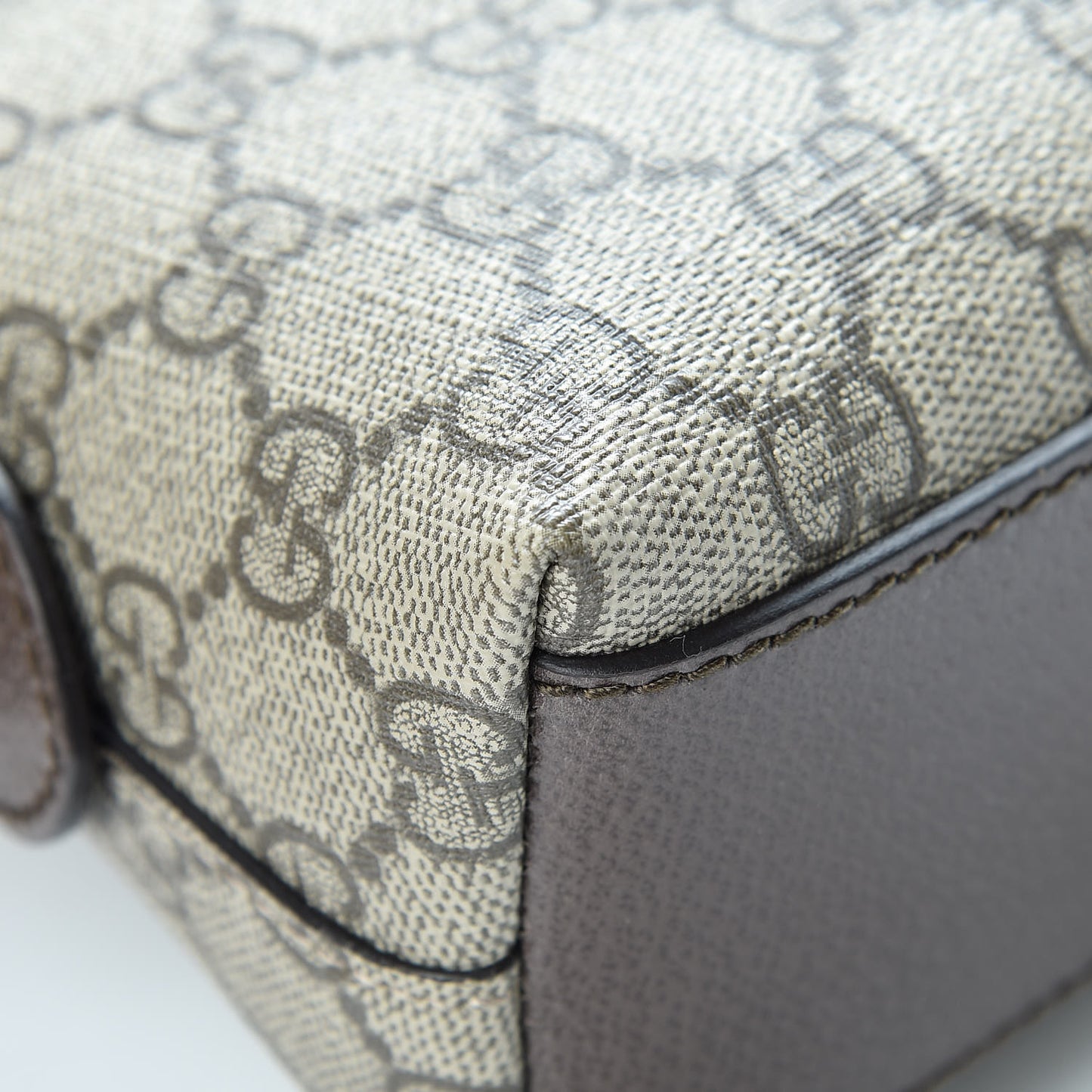 GG Supreme Monogram Textured Dollar Calfskin Web Small Ophidia Dome Shoulder Bag Beige Ebony New Acero