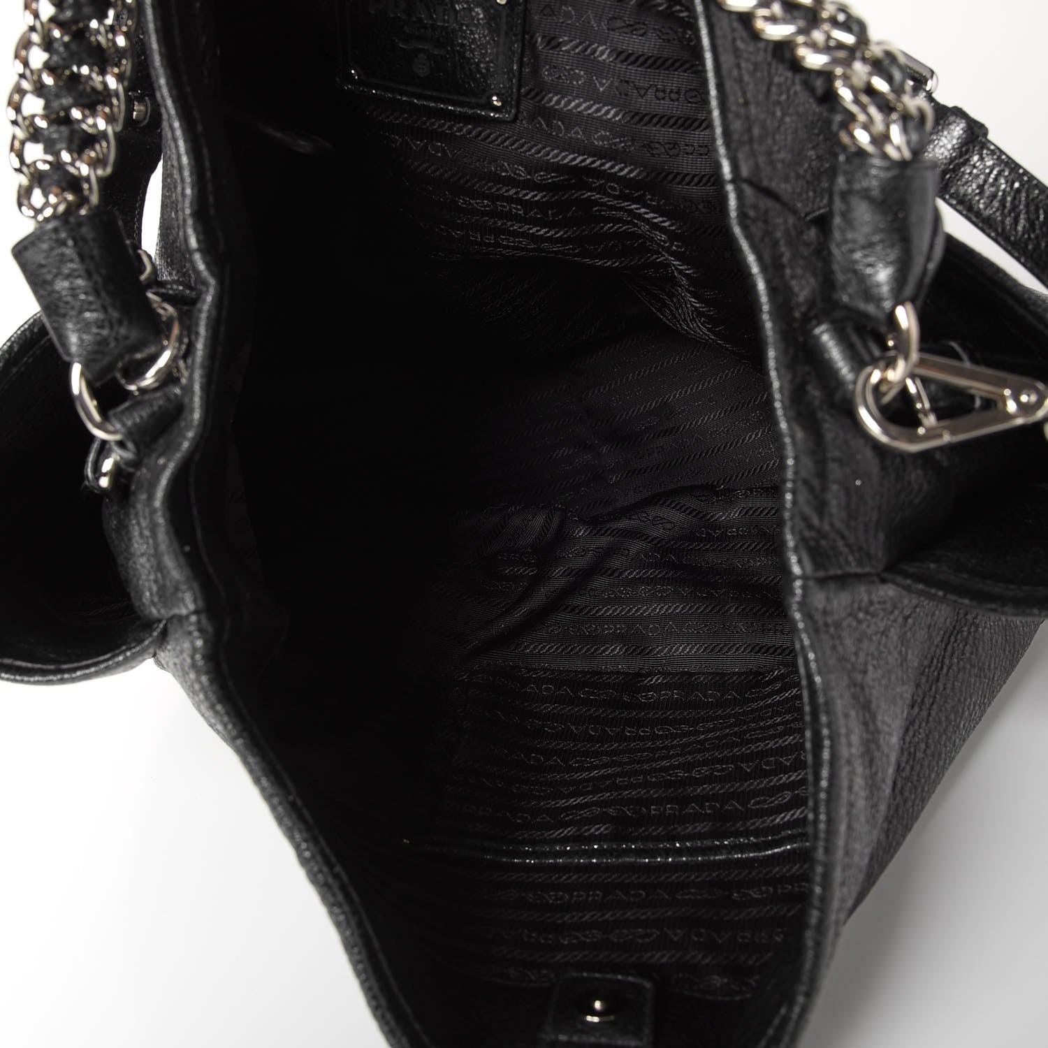 Prada Cervo Lux Chain Shoulder Bag Nero Black 7 of 7