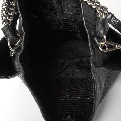 Prada Cervo Lux Chain Shoulder Bag Nero Black 7 of 7