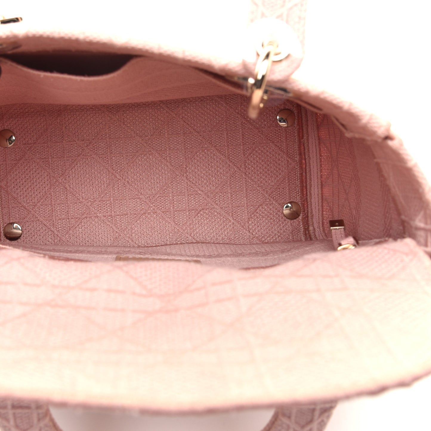 Canvas Embroidered Cannage Medium Lady D-Lite Pink