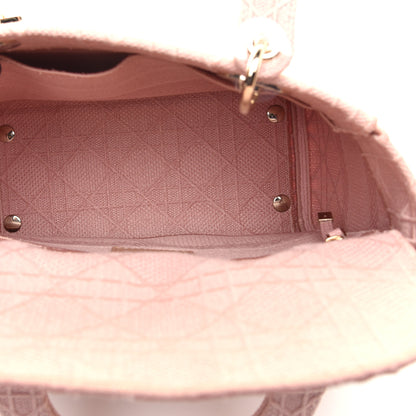 Christian Dior Canvas Embroidered Cannage Medium Lady D-Lite Pink 5 of 9