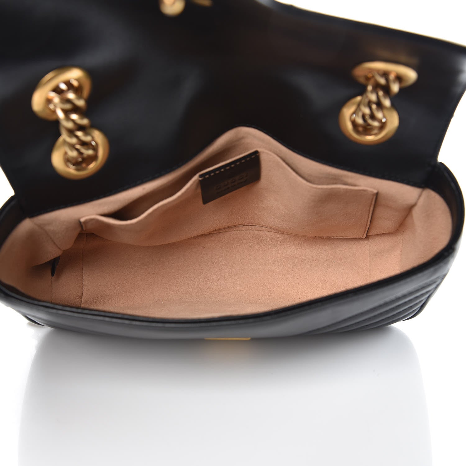 Gucci Calfskin Matelasse Mini GG Marmont Shoulder Bag Black 5 of 11