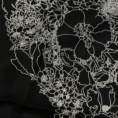 Hermes Silk Robe Legere Scarf 90 Black White 6 of 7