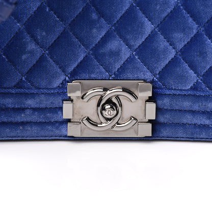 Chanel Velvet Quilted Small Boy Flap Blue 10 of 10