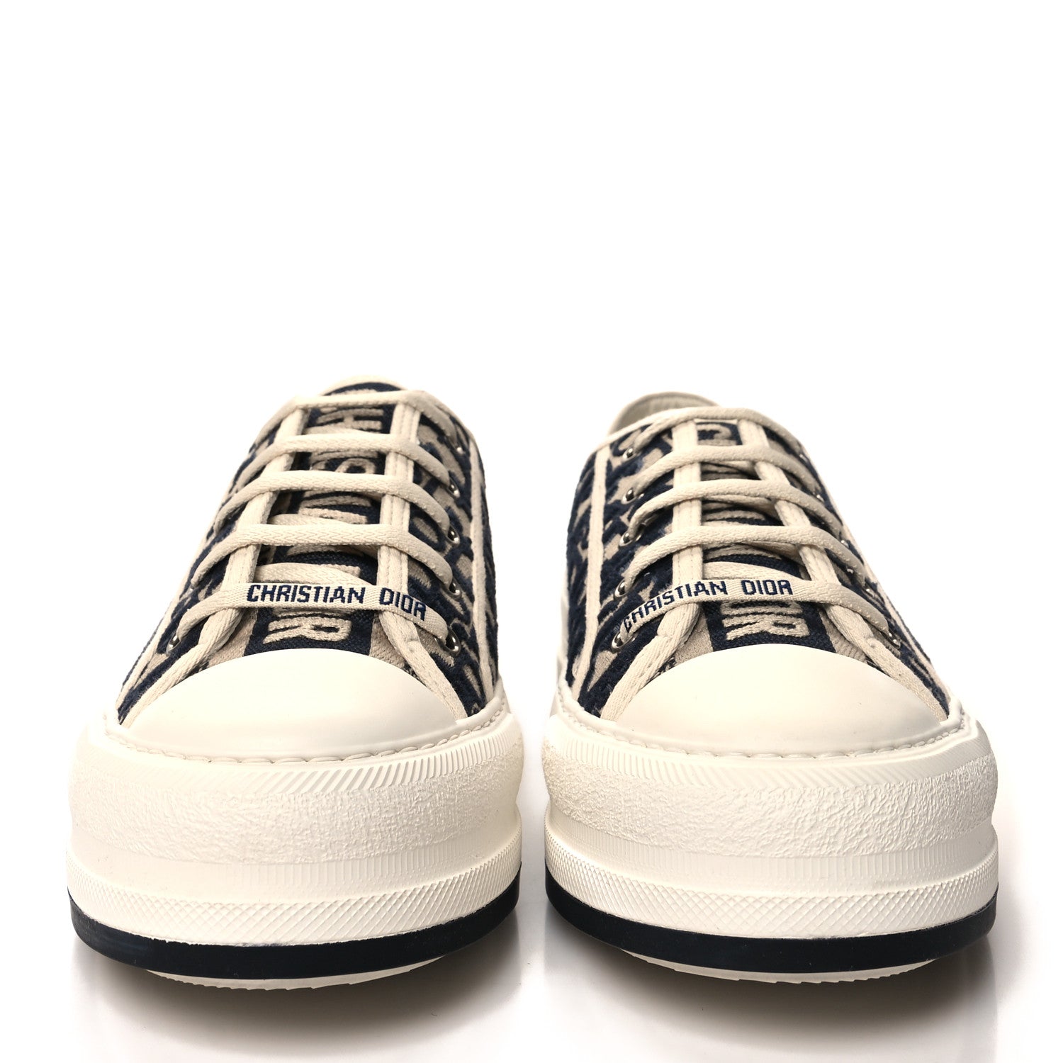 Christian Dior Embroidered Cotton Oblique Walk'N'Dior Low Top Sneakers 40 Deep Blue 2 of 8