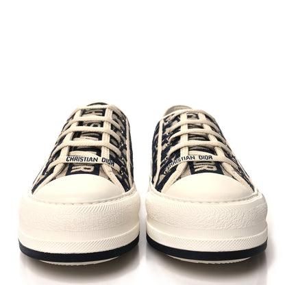 Christian Dior Embroidered Cotton Oblique Walk'N'Dior Low Top Sneakers 40 Deep Blue 2 of 8