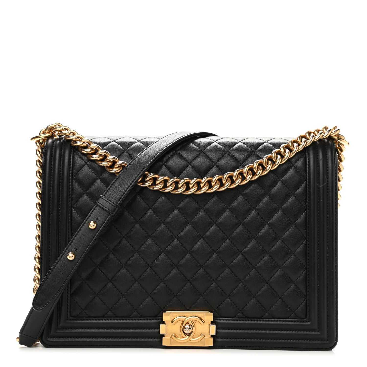 Chanel Calfskin Quilted Large Boy Flap Black 1 of 13