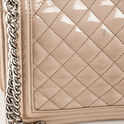 Chanel Patent Calfskin New Medium Boy Flap Plexiglass Beige 13 of 17