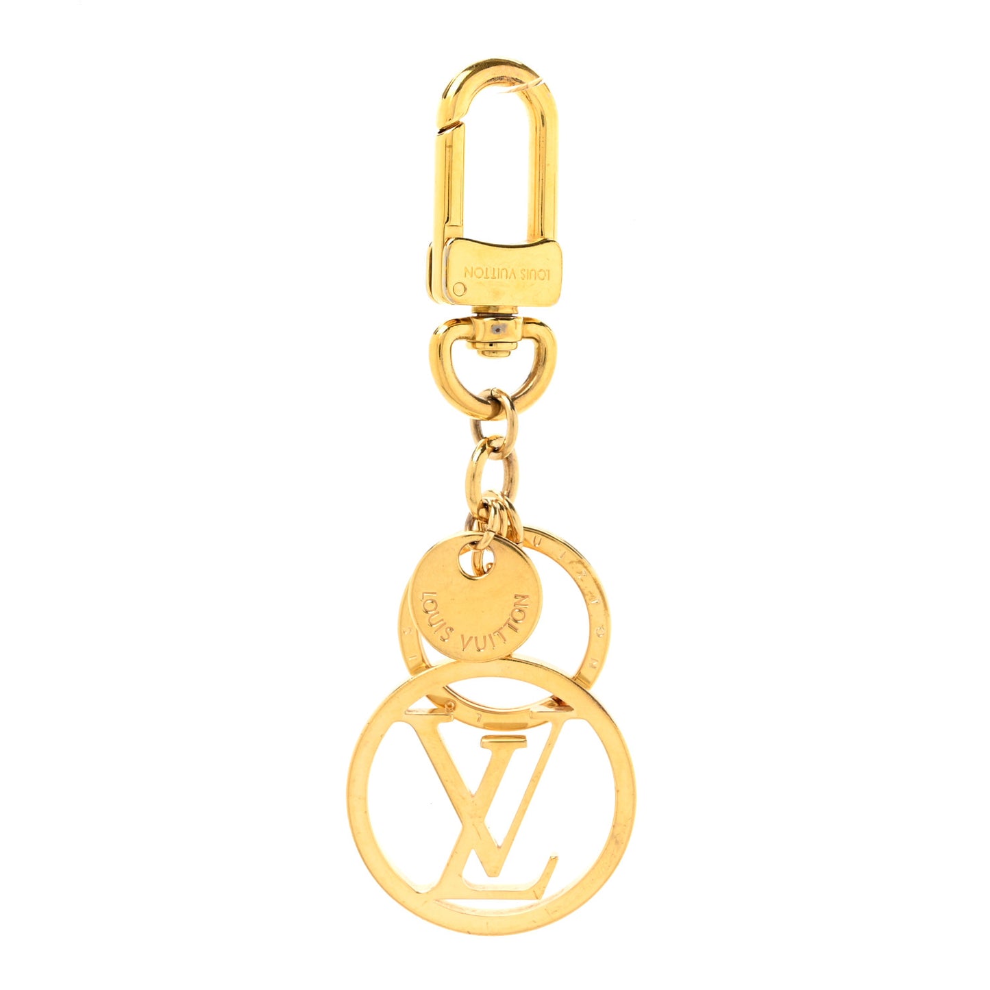 LV Circle Bag Charm Key Holder Gold