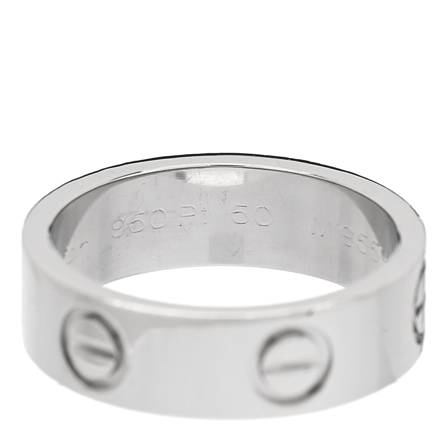 Platinum 5.5mm LOVE Ring 50 5.25