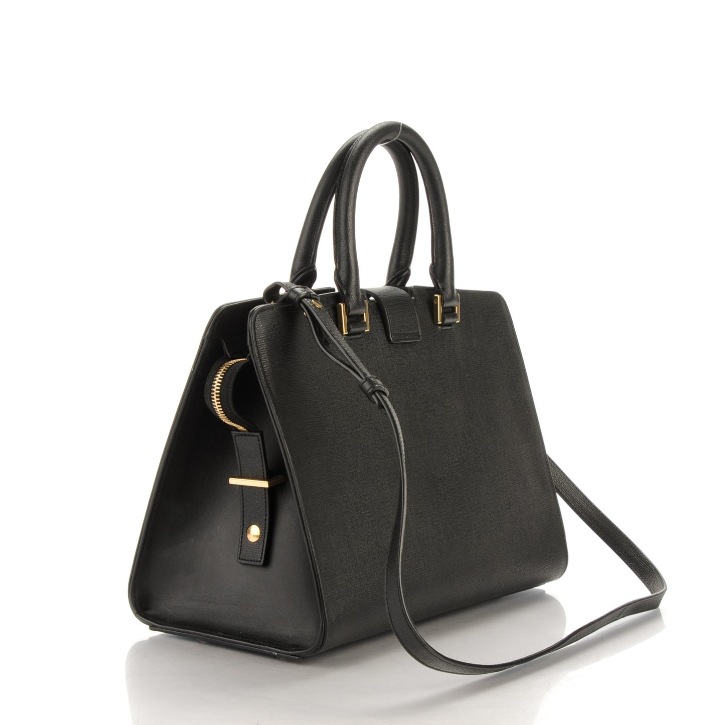 Tweed Calfskin Classic Small Cabas Y Bag Black