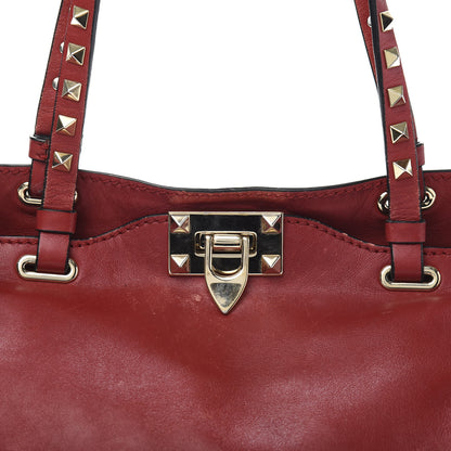 Valentino Garavani Vitello Small Rockstud Tote Rosso Valentino 18 of 18